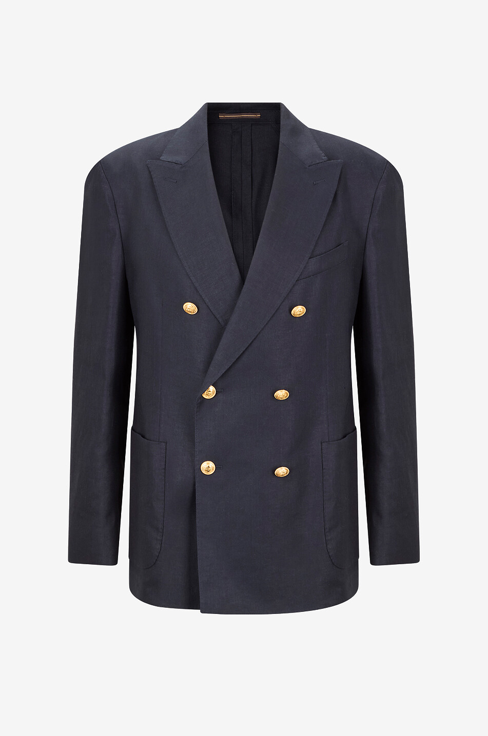 Doppelreihiger Blazer aus Leinen und Baumwolle