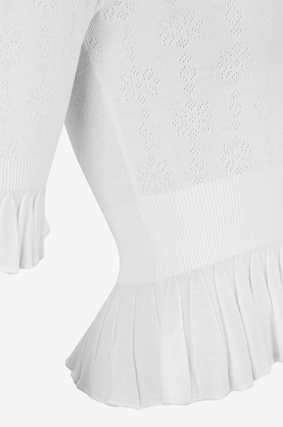 CHLOE Ausgestellter Pullover mit Rundhalsausschnitt aus Wolle SS MP71 Damen CREMEFARBEN 3