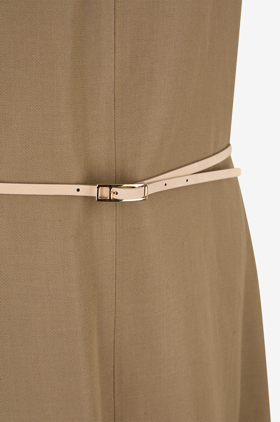 FABIANA FILIPPI Flared viscose and linen midi dress with V-neck Women BROWN 3