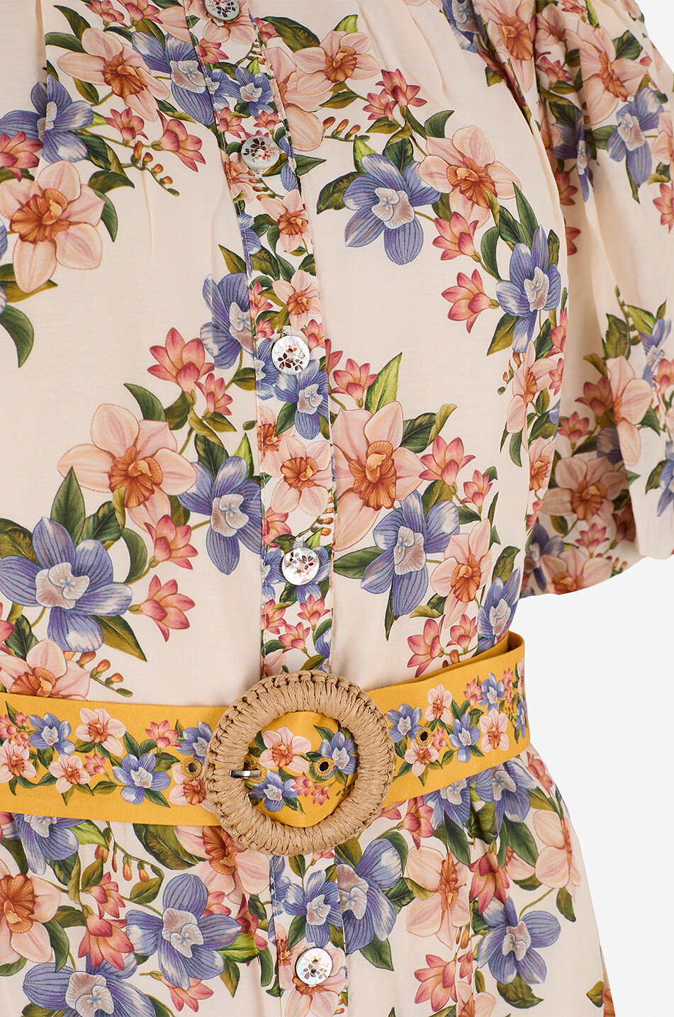 FARM RIO Hilo voile short dress with puffed sleeves Women MULTI COLOURED 3