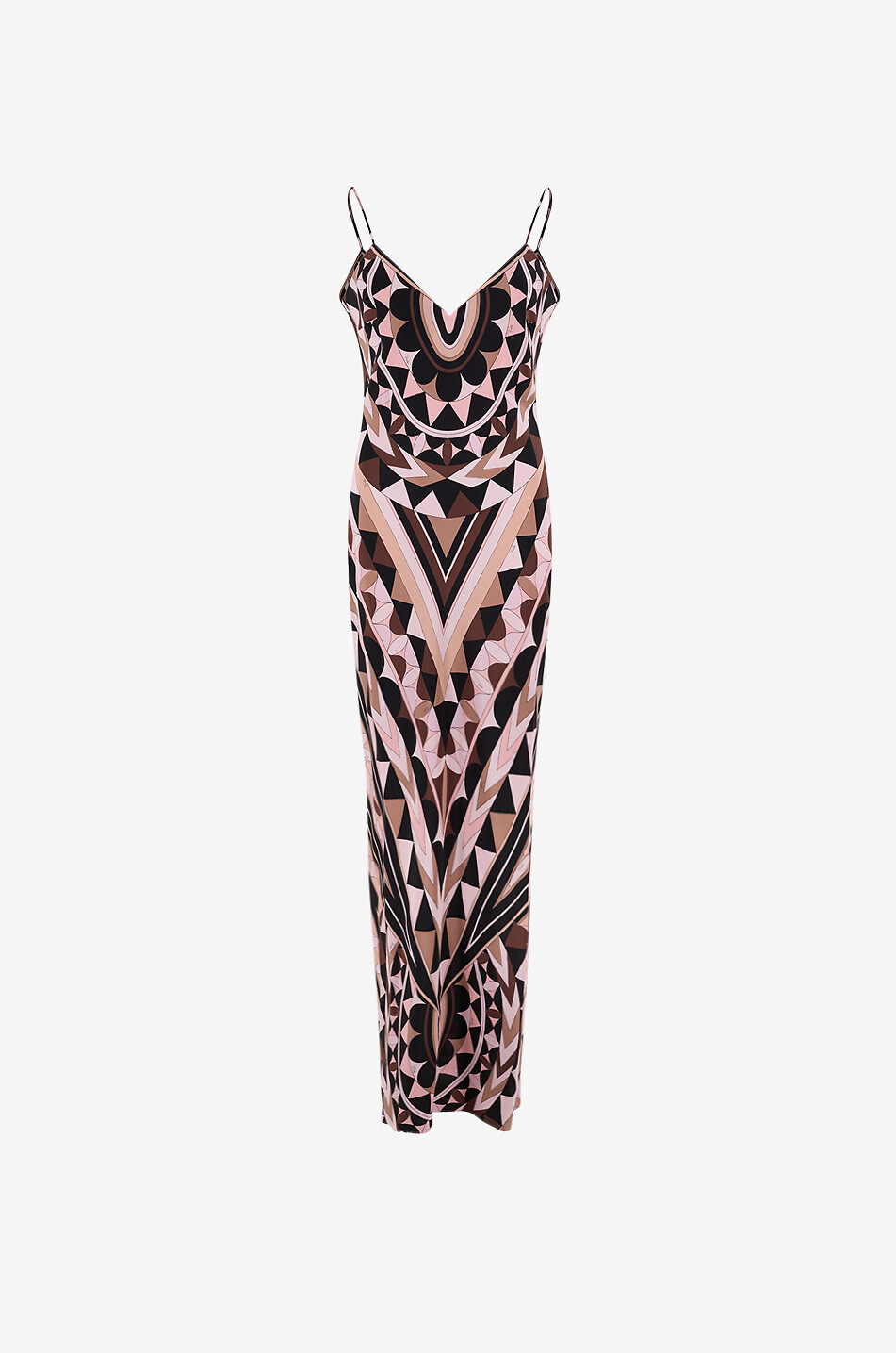 Manuba silk V-neck fitted long dress