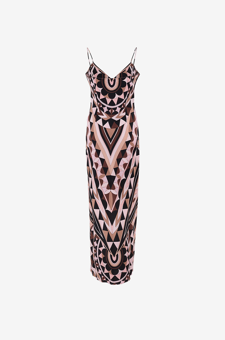 PUCCI Manuba silk V-neck fitted long dress Women MULTI COLOURED 2