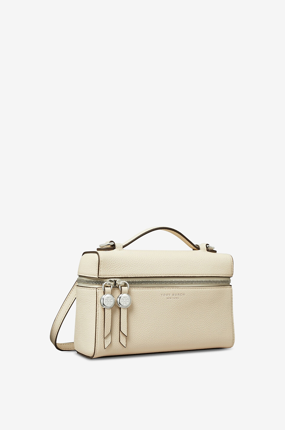 TORY BURCH Sac à main en cuir grainé Romy Slim Mini Femme BLANC CASSE 2