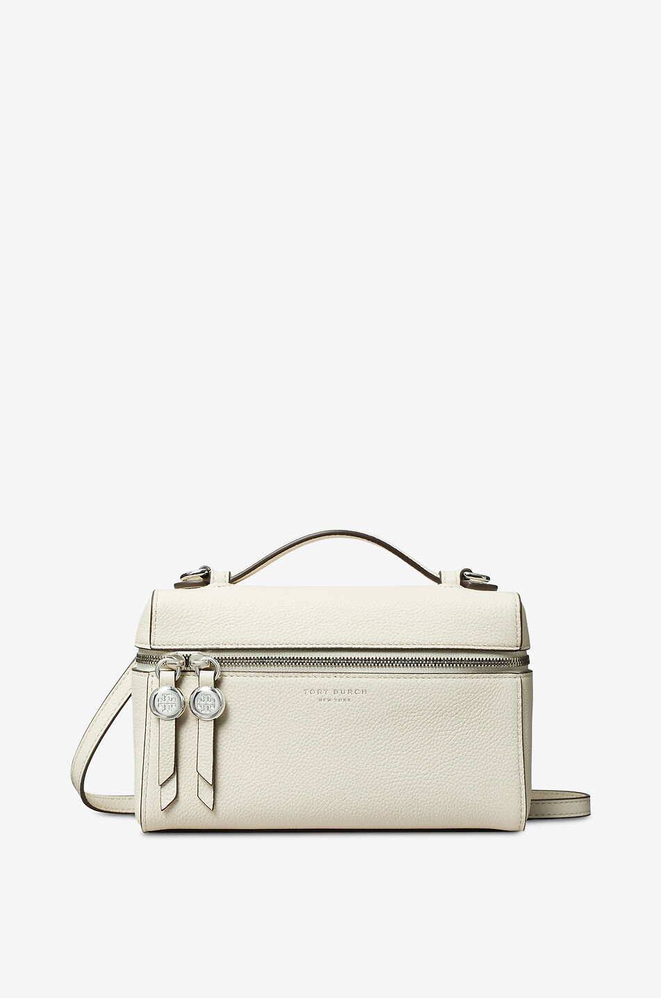 TORY BURCH Sac à main en cuir grainé Romy Slim Mini Femme BLANC CASSE 1