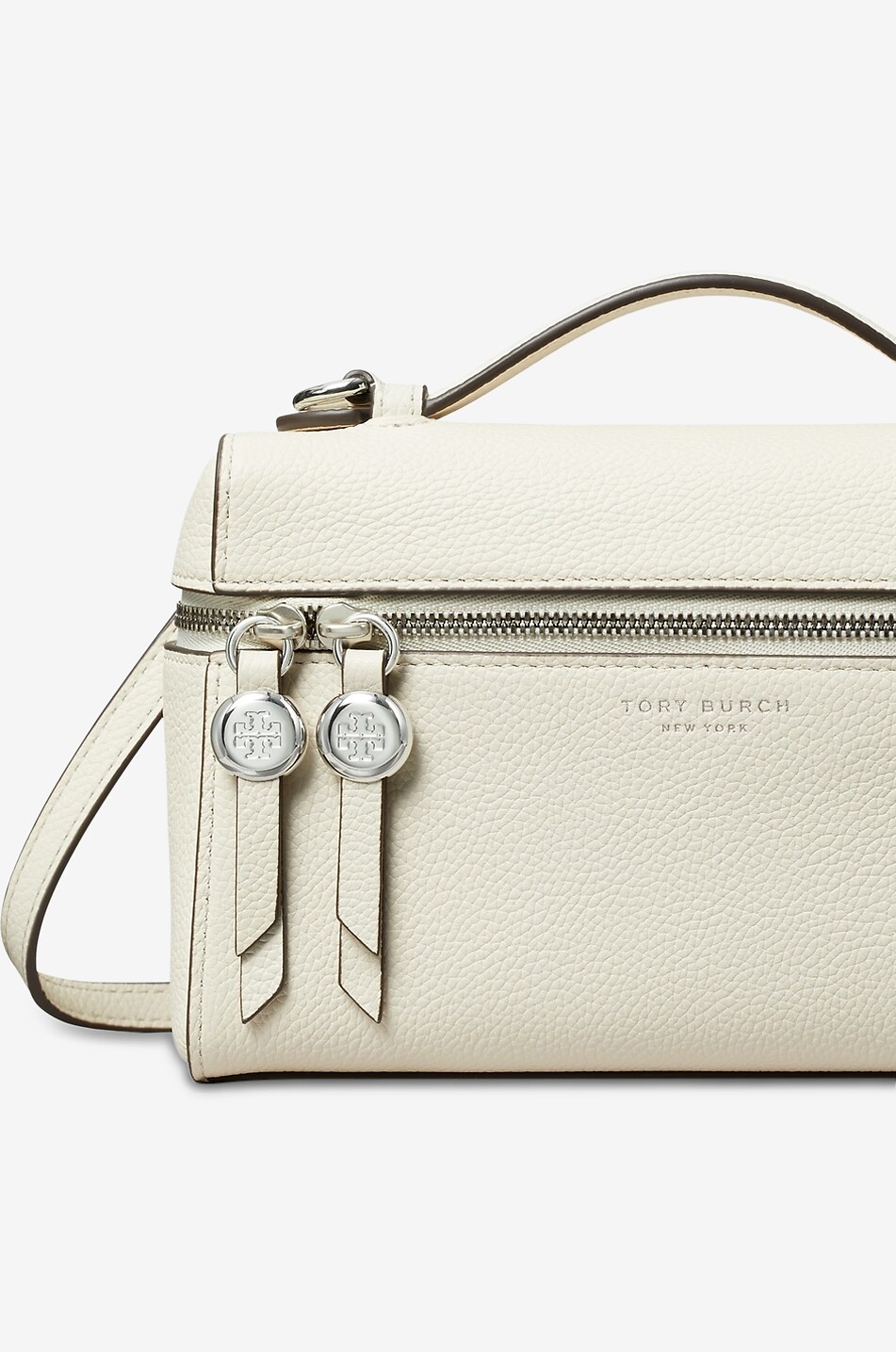 TORY BURCH Sac à main en cuir grainé Romy Slim Mini Femme BLANC CASSE 4