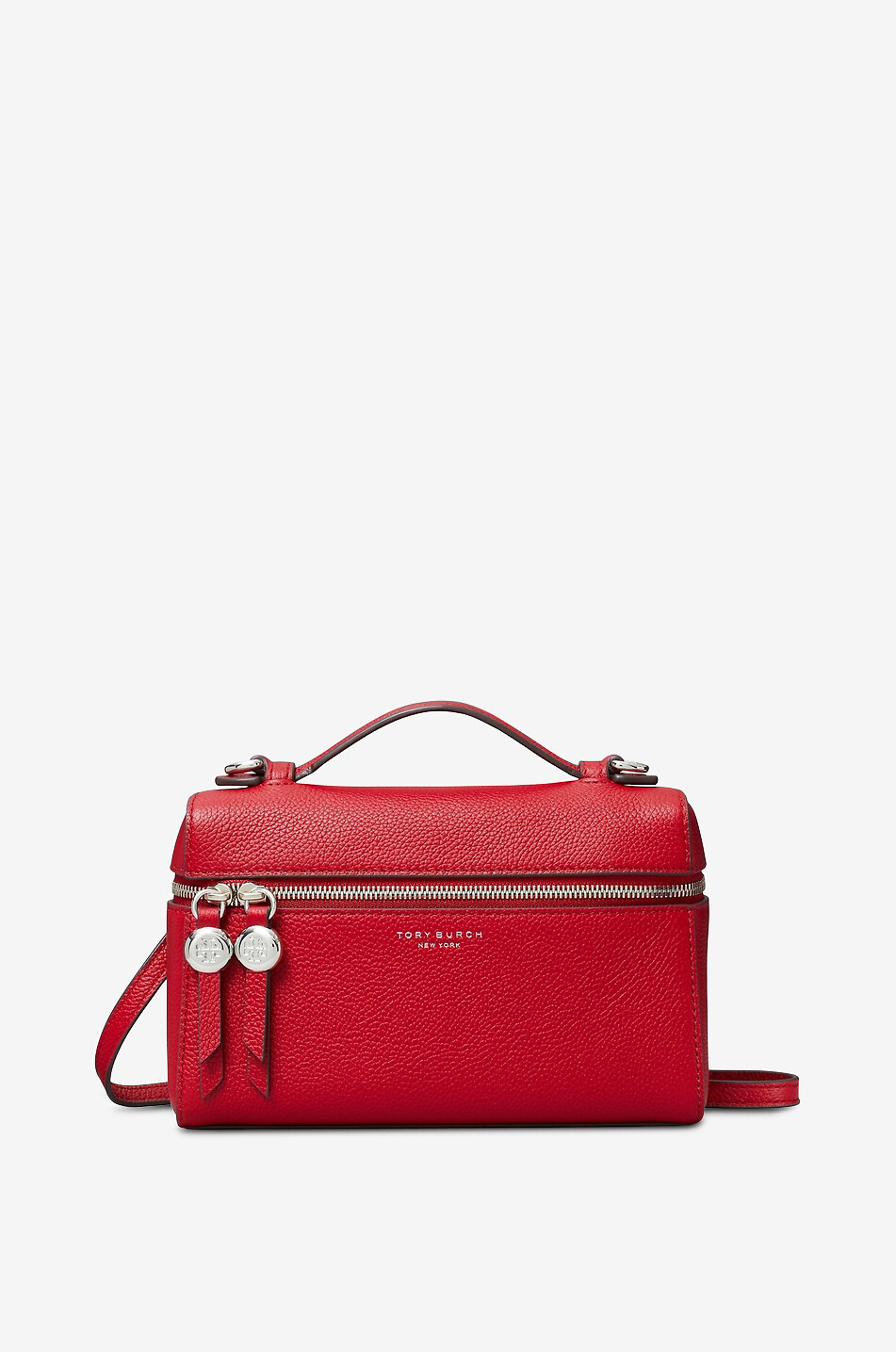 TORY BURCH Sac à main en cuir grainé Romy Slim Mini Femme ROUGE 1