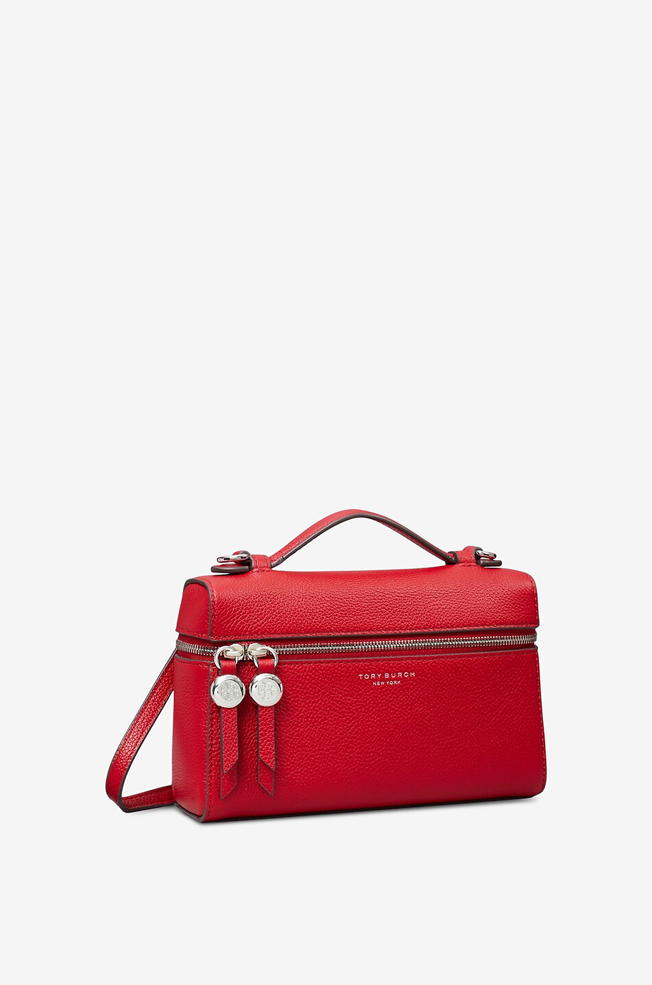 TORY BURCH Sac à main en cuir grainé Romy Slim Mini Femme ROUGE 2