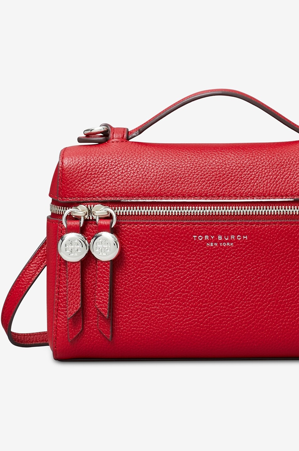 TORY BURCH Sac à main en cuir grainé Romy Slim Mini Femme ROUGE 3