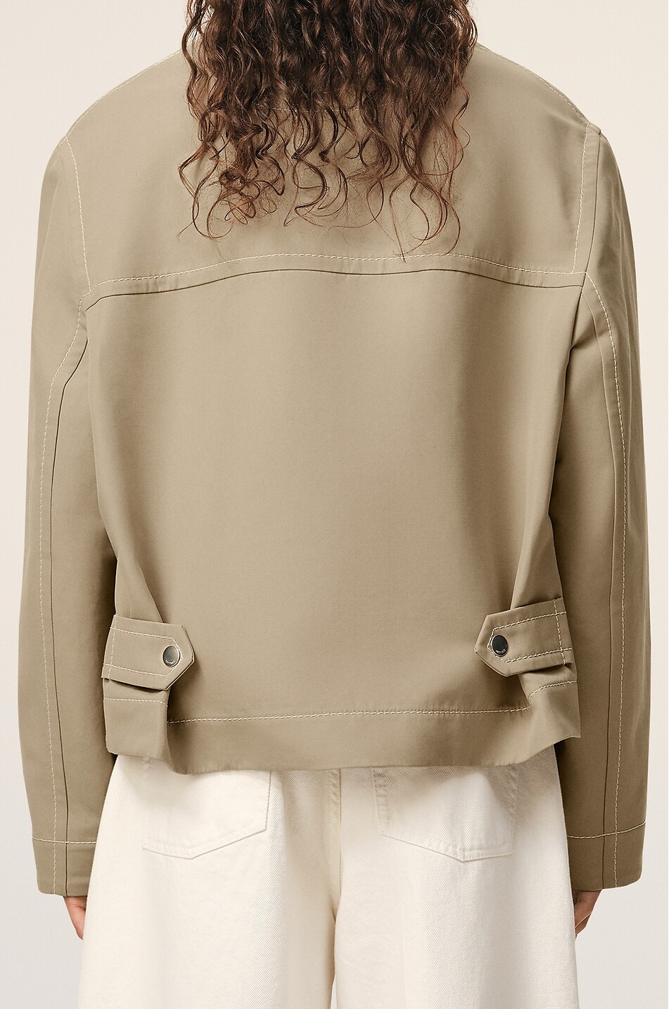 AMI Lightweight gabardine cotton shirt collar jacket Men BEIGE 3