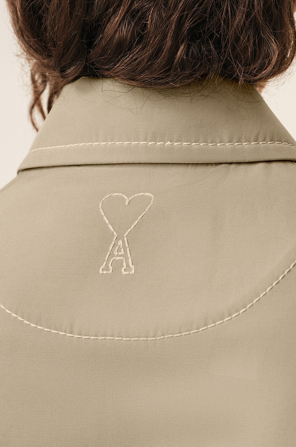 AMI Lightweight gabardine cotton shirt collar jacket Men BEIGE 5