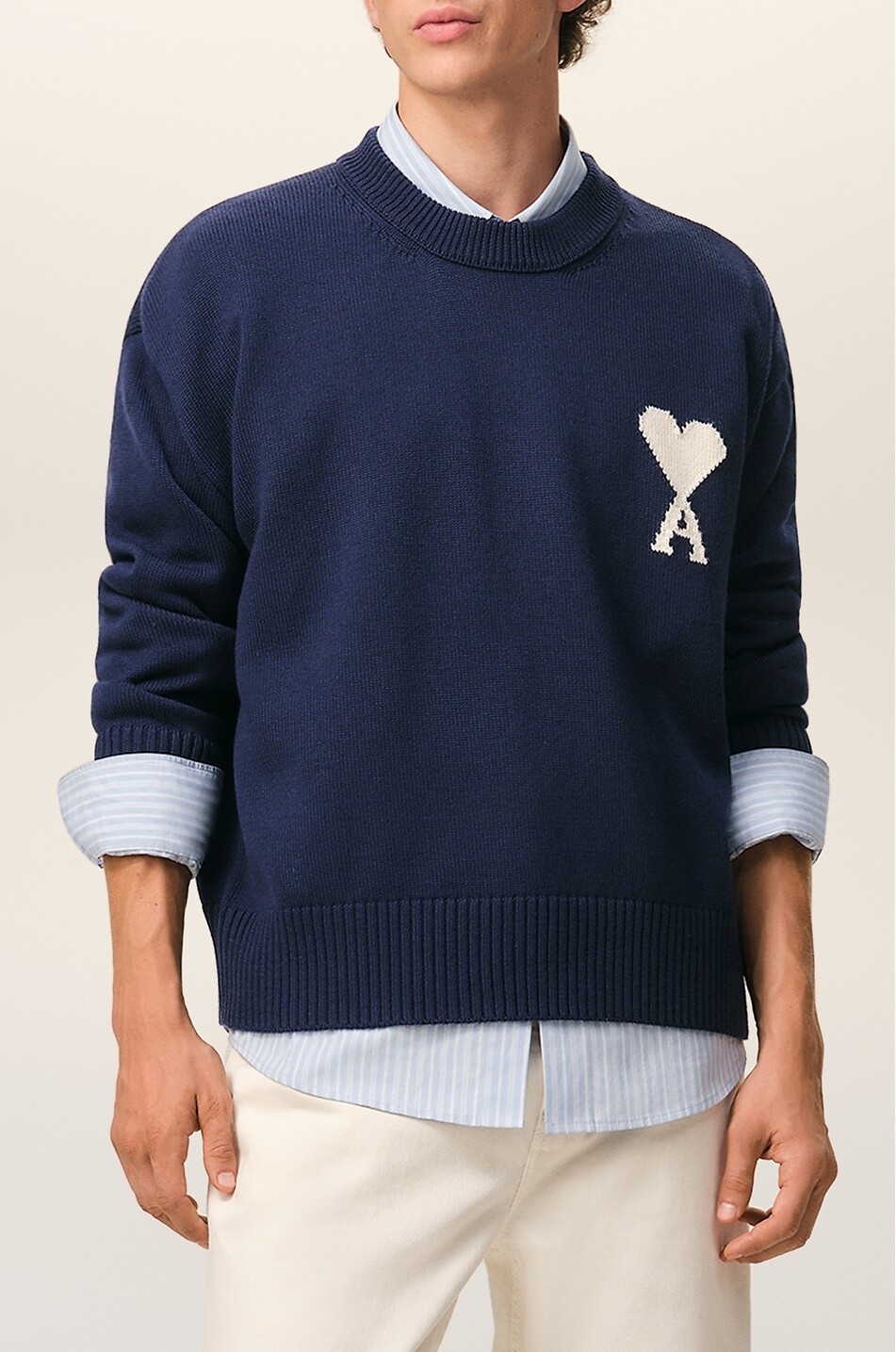 Ami de cœur hooded full-zip sweatshirt - AMI - LIGHT BLUE - Bongénie
