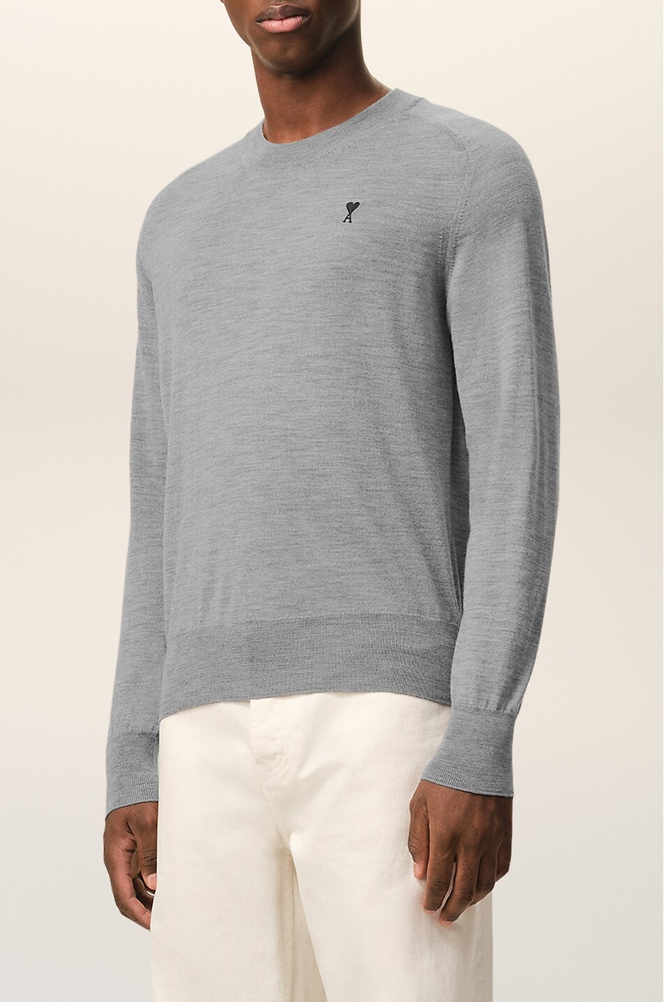 AMI Ami De Coeur wool crewneck jumper Men GREY 5