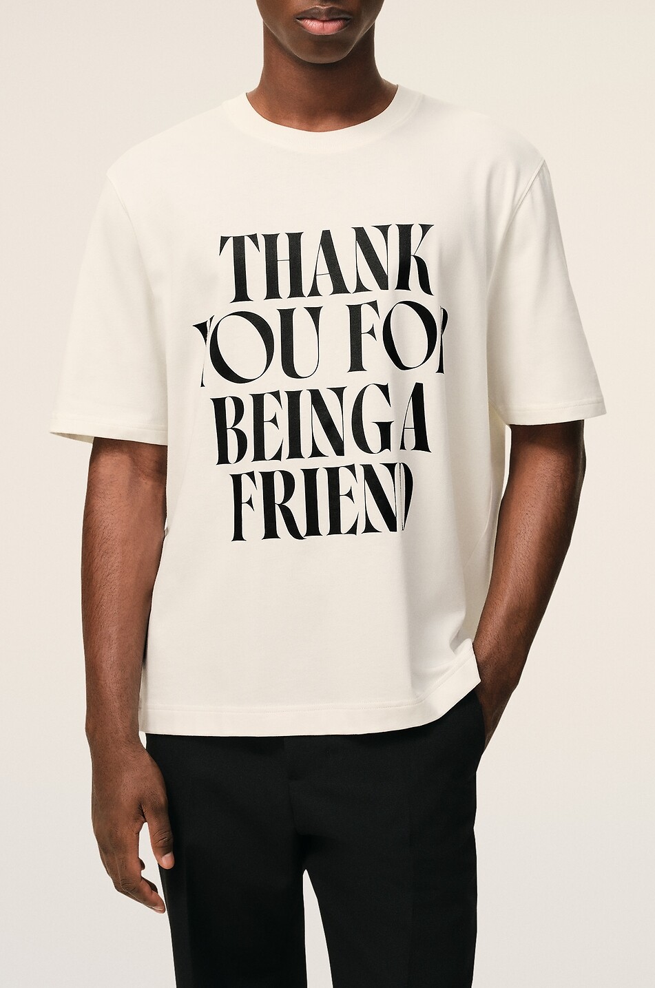 AMI T-shirt à col rond oversize imprimé en coton Homme BLANC CASSE 4