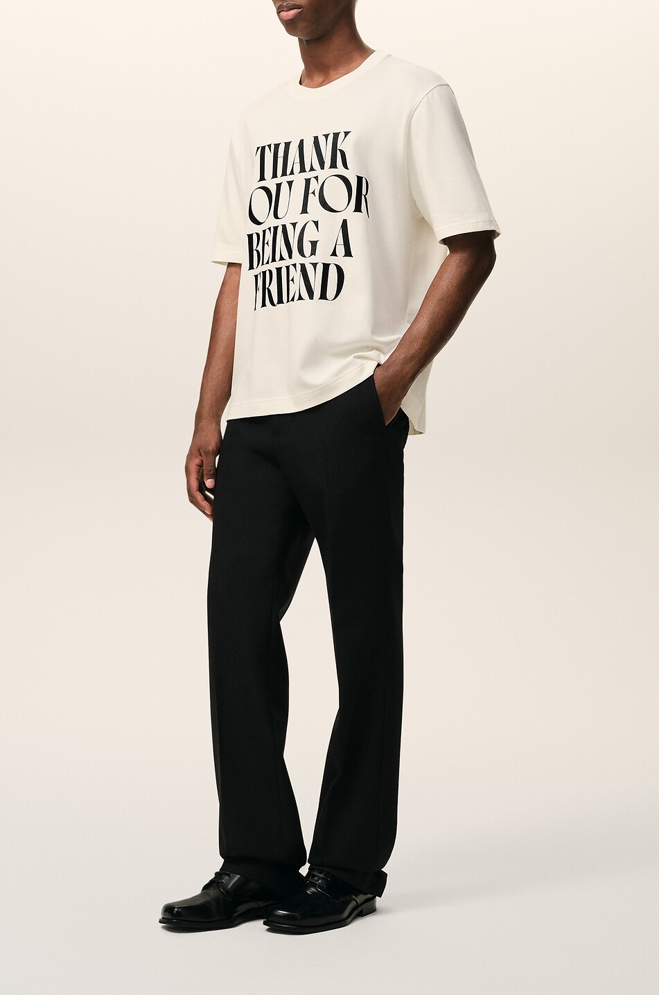 AMI T-shirt à col rond oversize imprimé en coton Homme BLANC CASSE 7