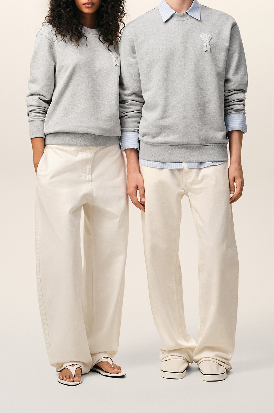 AMI Ami De Coeur cotton crewneck sweatshirt Men LIGHT GREY 6