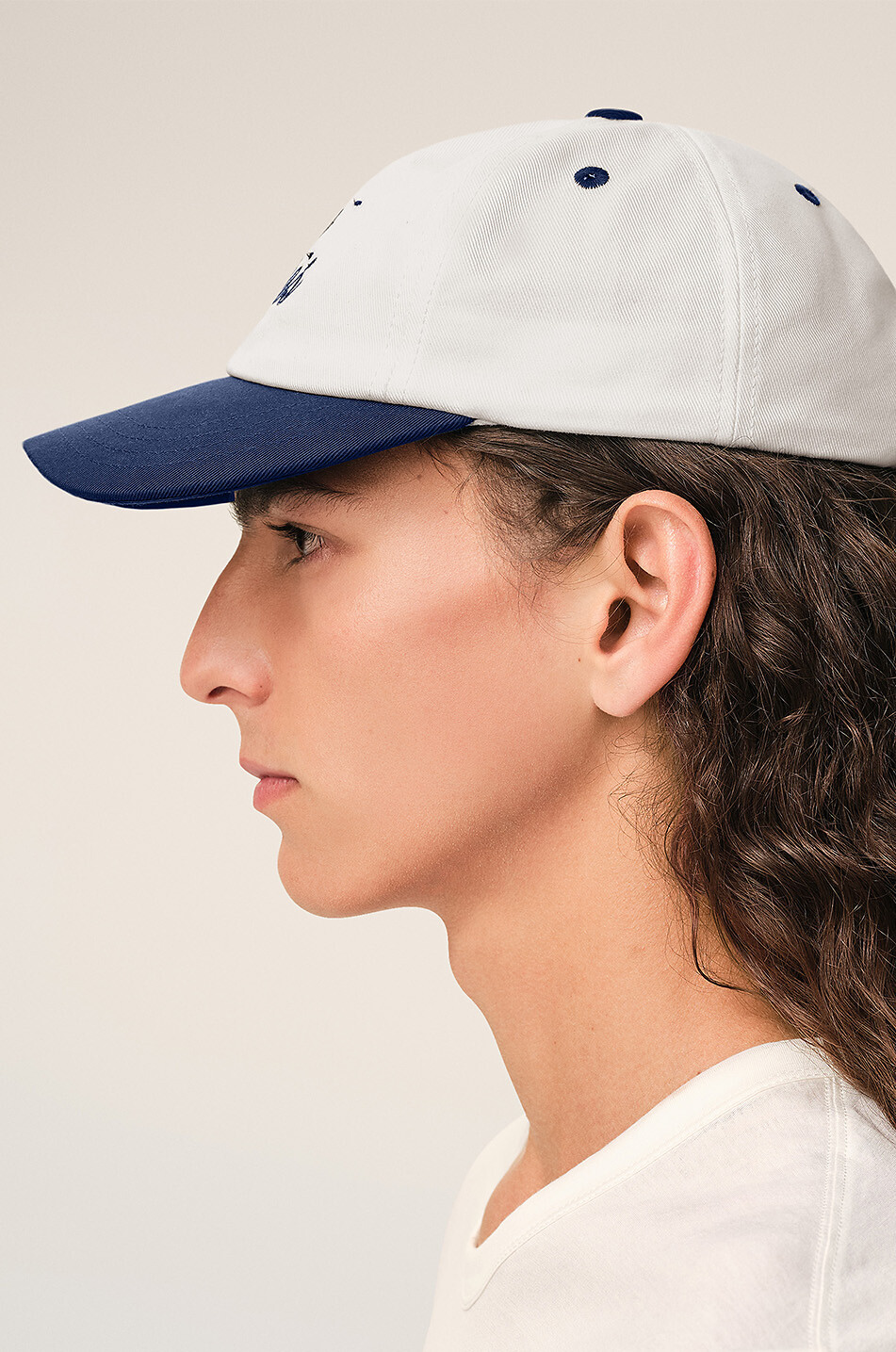 AMI Baseball cap embroidered cotton two-tone Men DARK BLUE 7