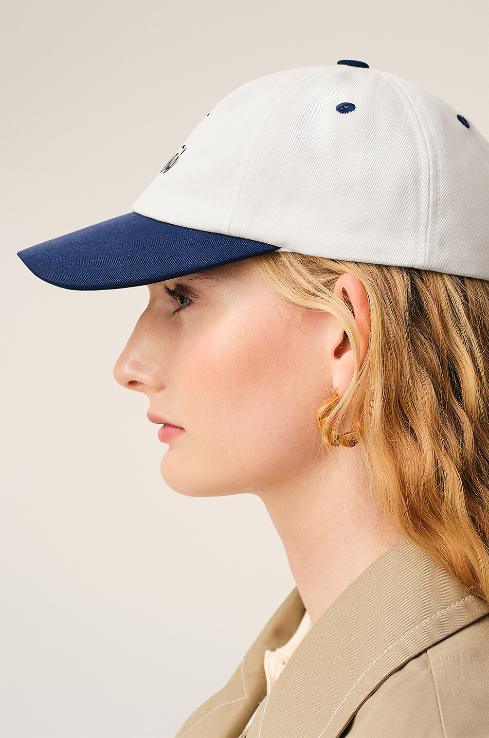 AMI Baseball cap embroidered cotton two-tone Men DARK BLUE 3