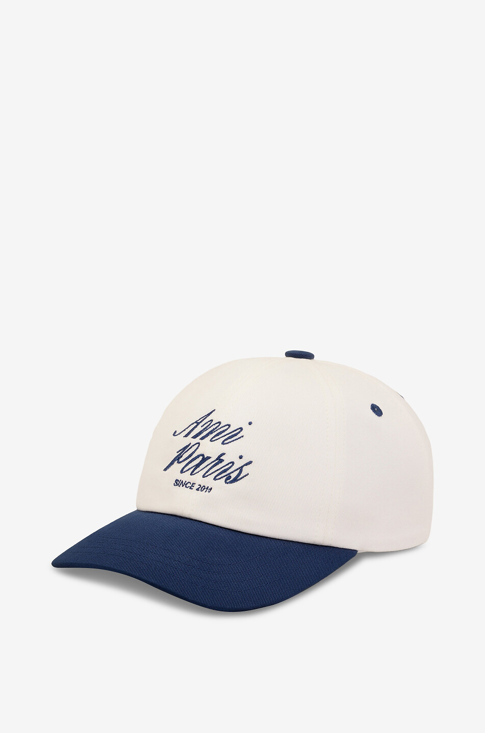 AMI Baseball cap embroidered cotton two-tone Men DARK BLUE 2
