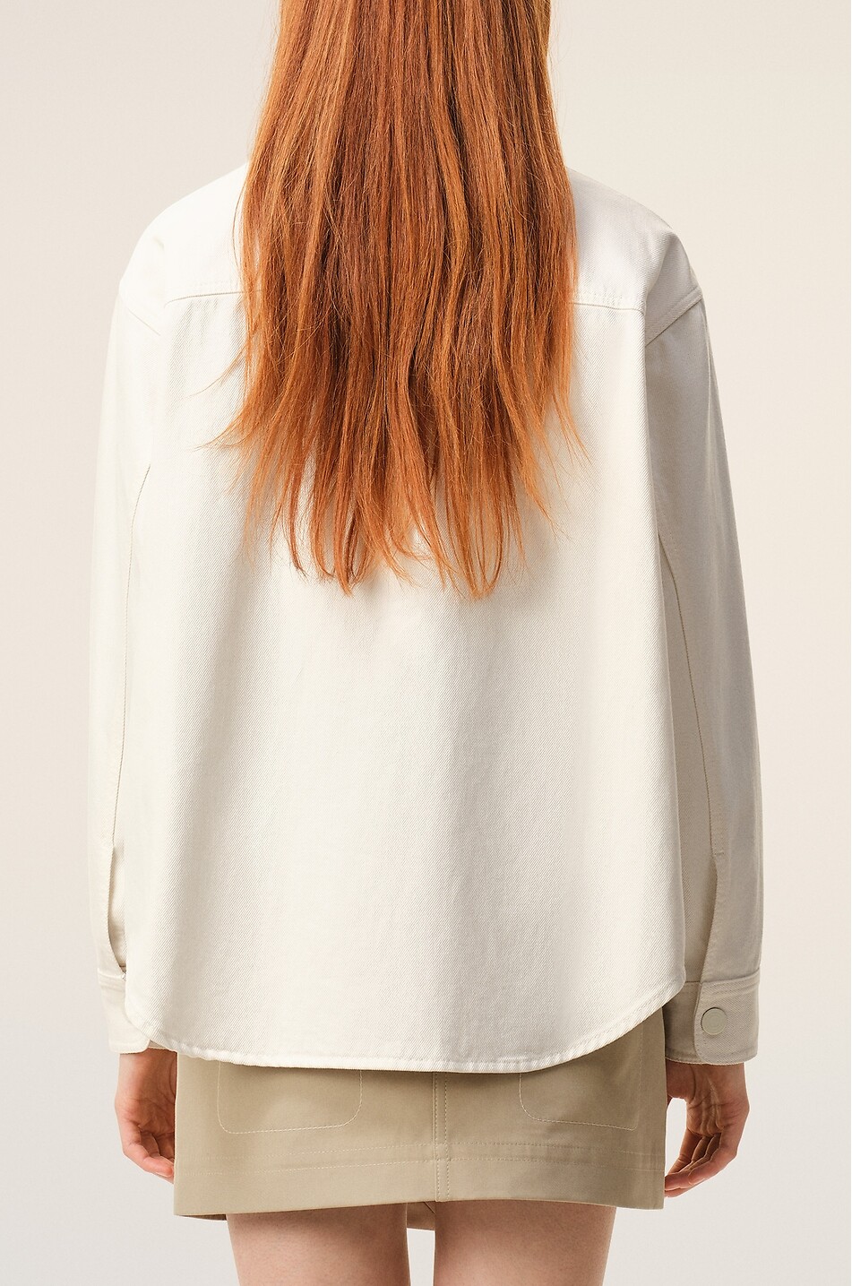 AMI Ami De Coeur oversized cotton twill overshirt Women WHITE 3