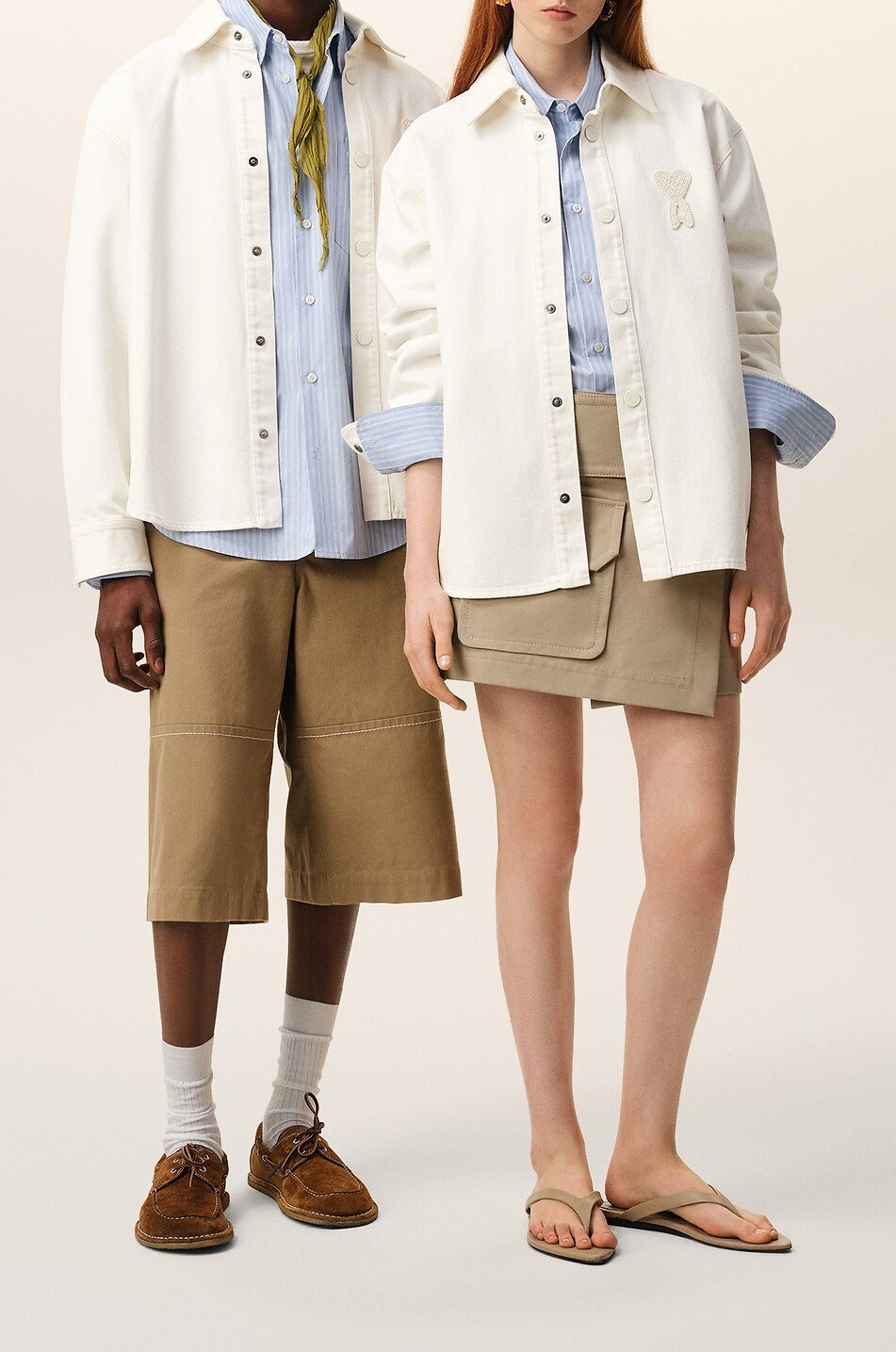 AMI Ami De Coeur oversized cotton twill overshirt Women WHITE 7