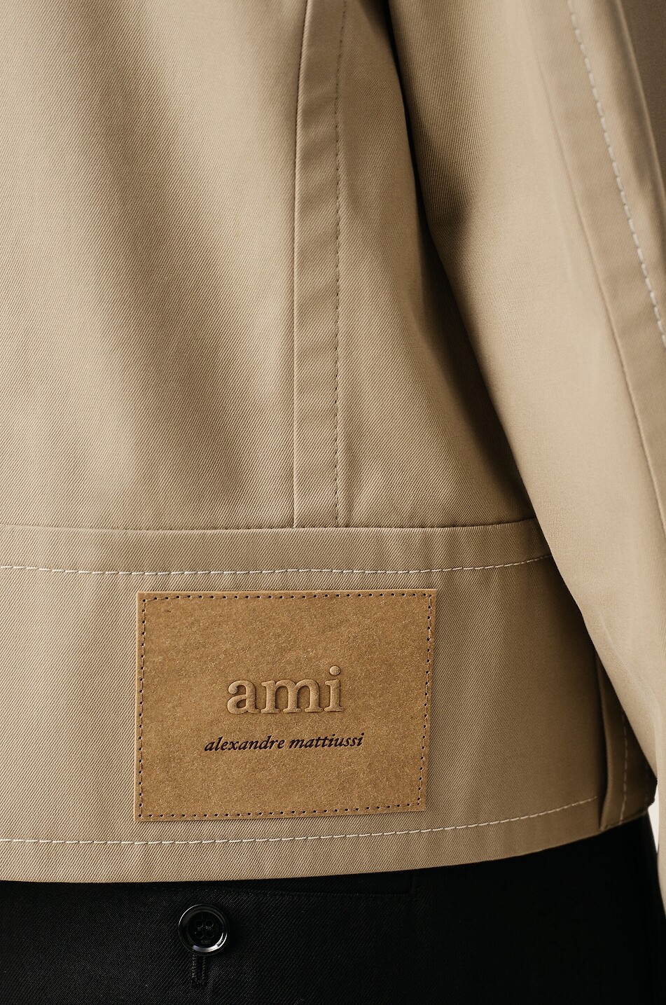 AMI Lightweight cotton gabardine jacket with contrast topstitching Women BEIGE 5
