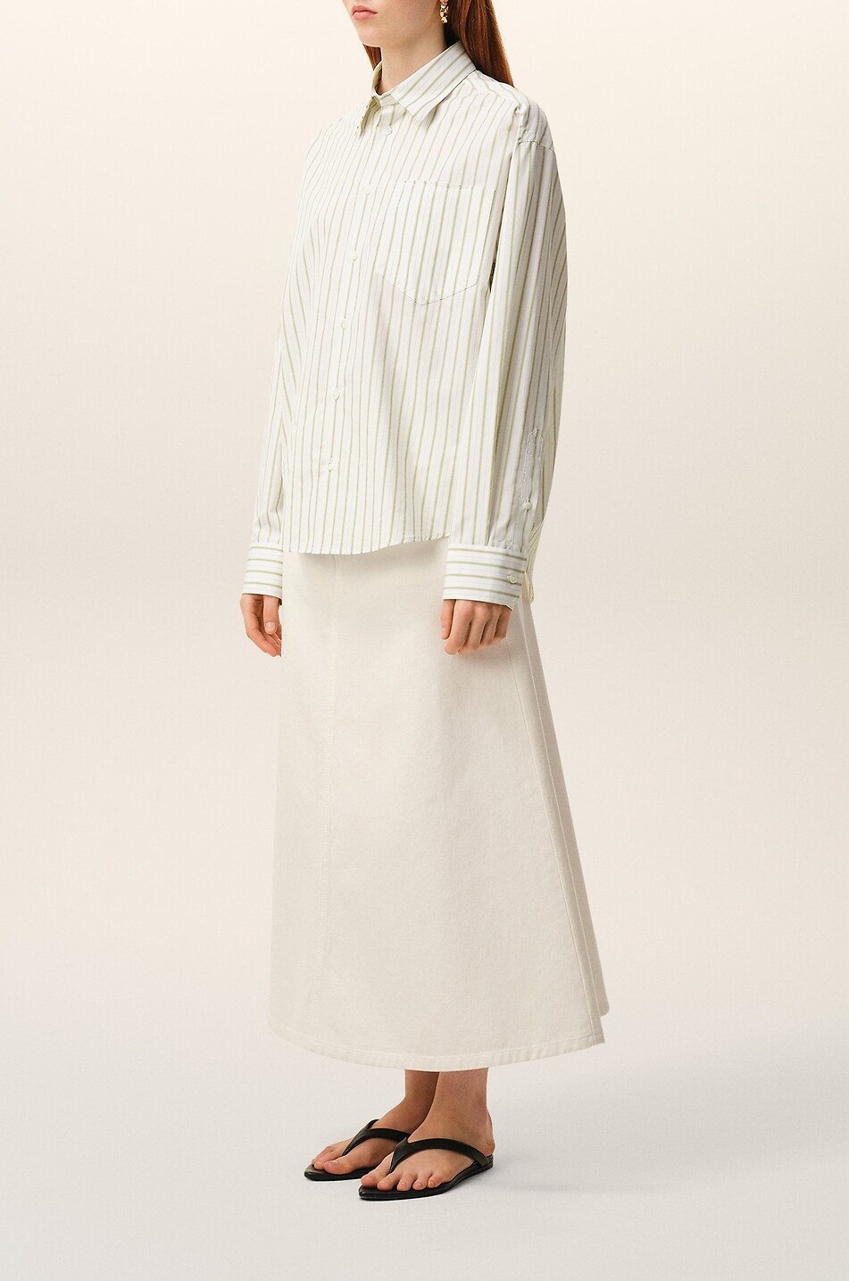 AMI Ami de Coeur striped cotton poplin oversized shirt Women MULTI COLOURED 6