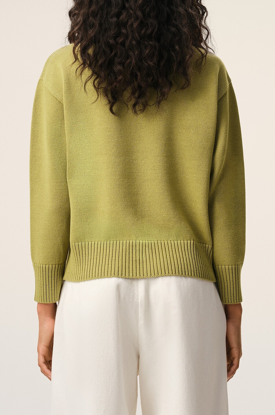 AMI Ami De Coeur blended wool cotton crew neck jumper Women GREEN 3