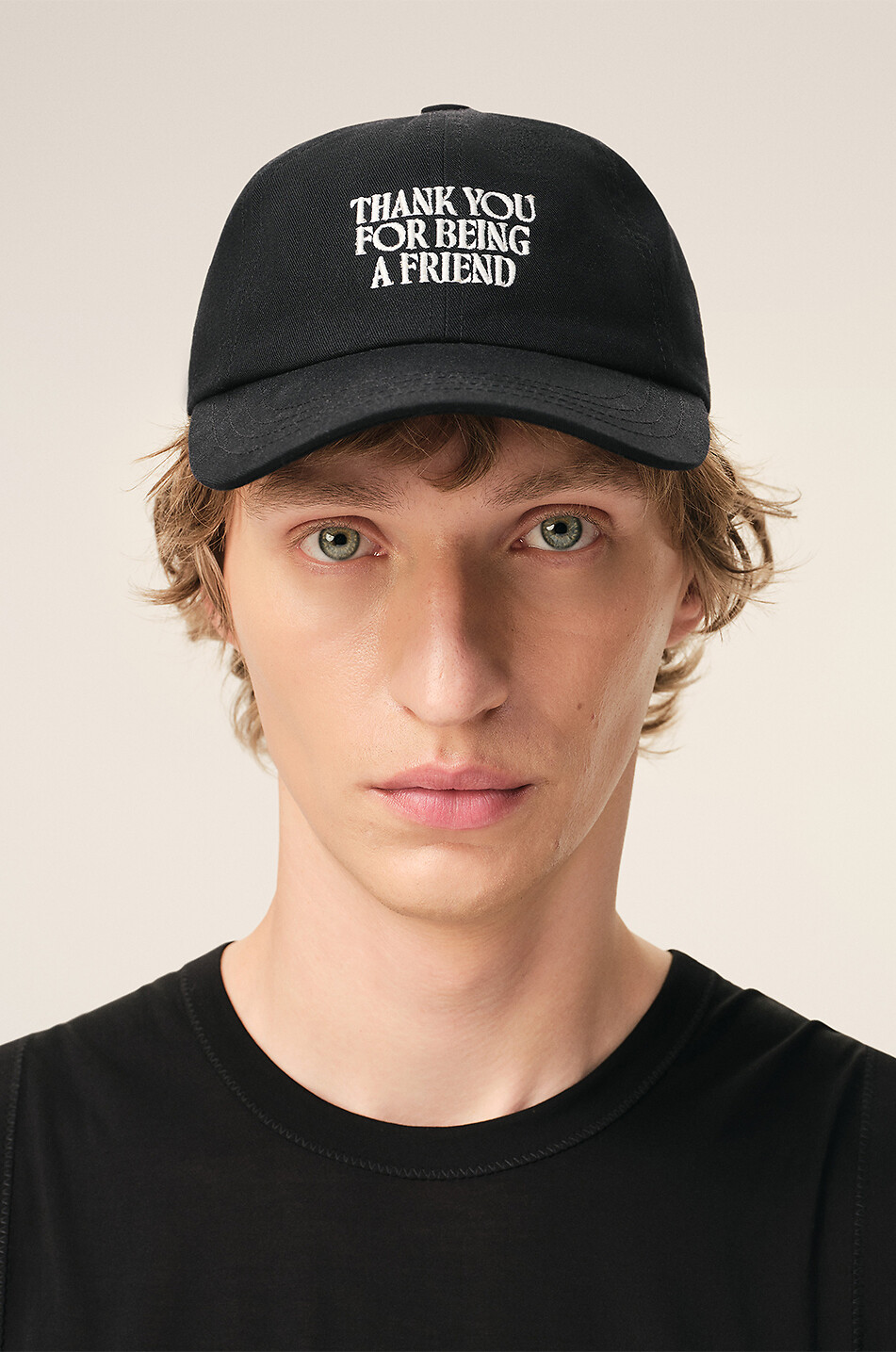 AMI Friend Cap embroidered cotton cap Men BLACK 3
