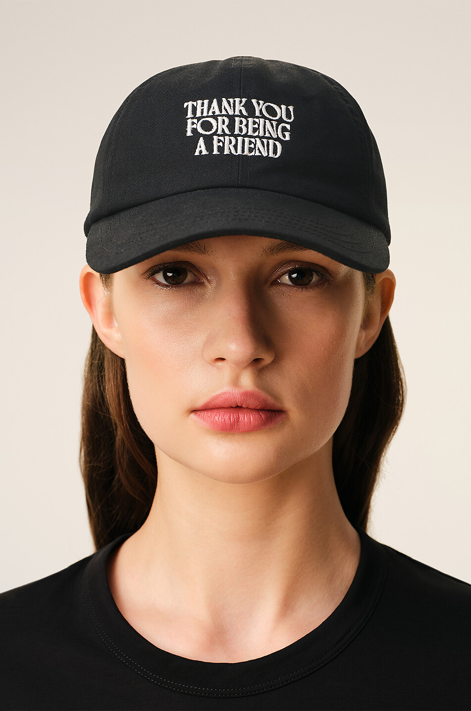 AMI Friend Cap embroidered cotton cap Men BLACK 6