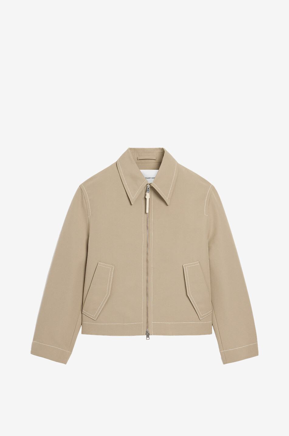 AMI Lightweight gabardine cotton shirt collar jacket Men BEIGE 1