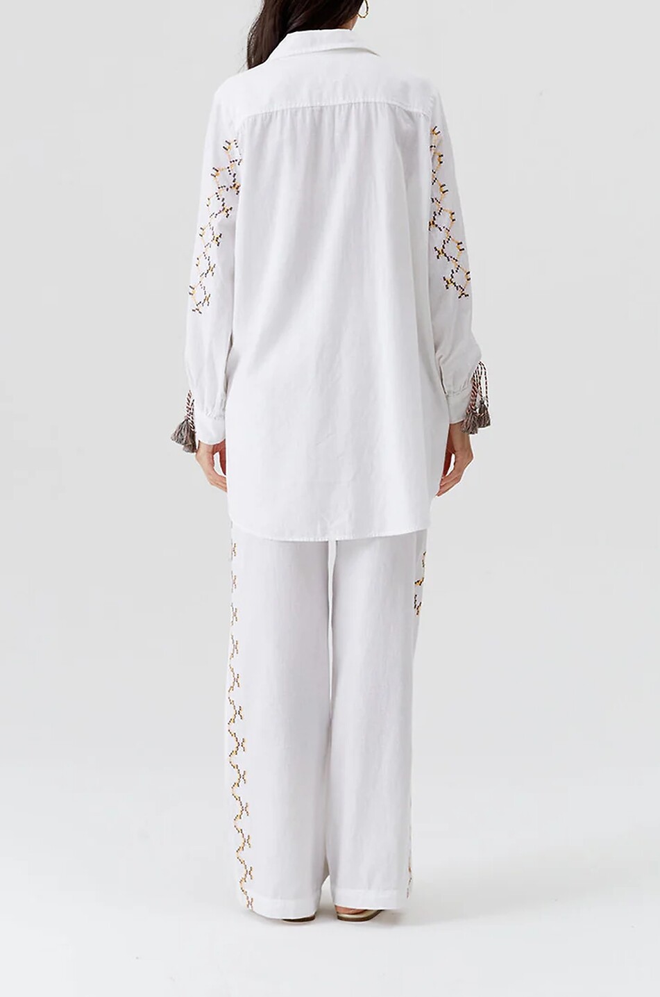 MELISSA ODABASH Tamsin embroidered cotton and linen oversized blouse Women WHITE 3