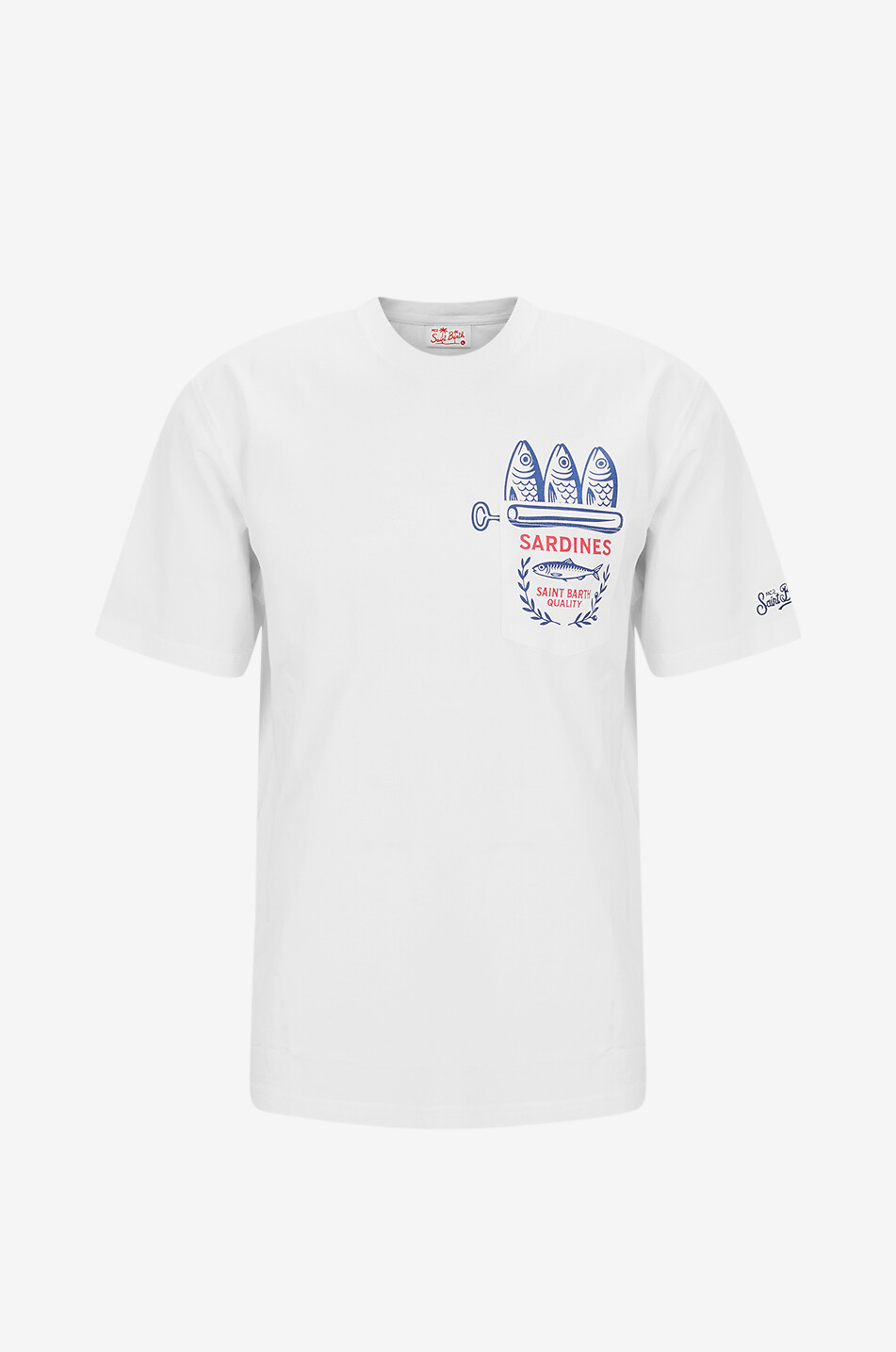 MC2 SAINT BARTH Austin printed cotton round-neck t-shirt Men WHITE 1