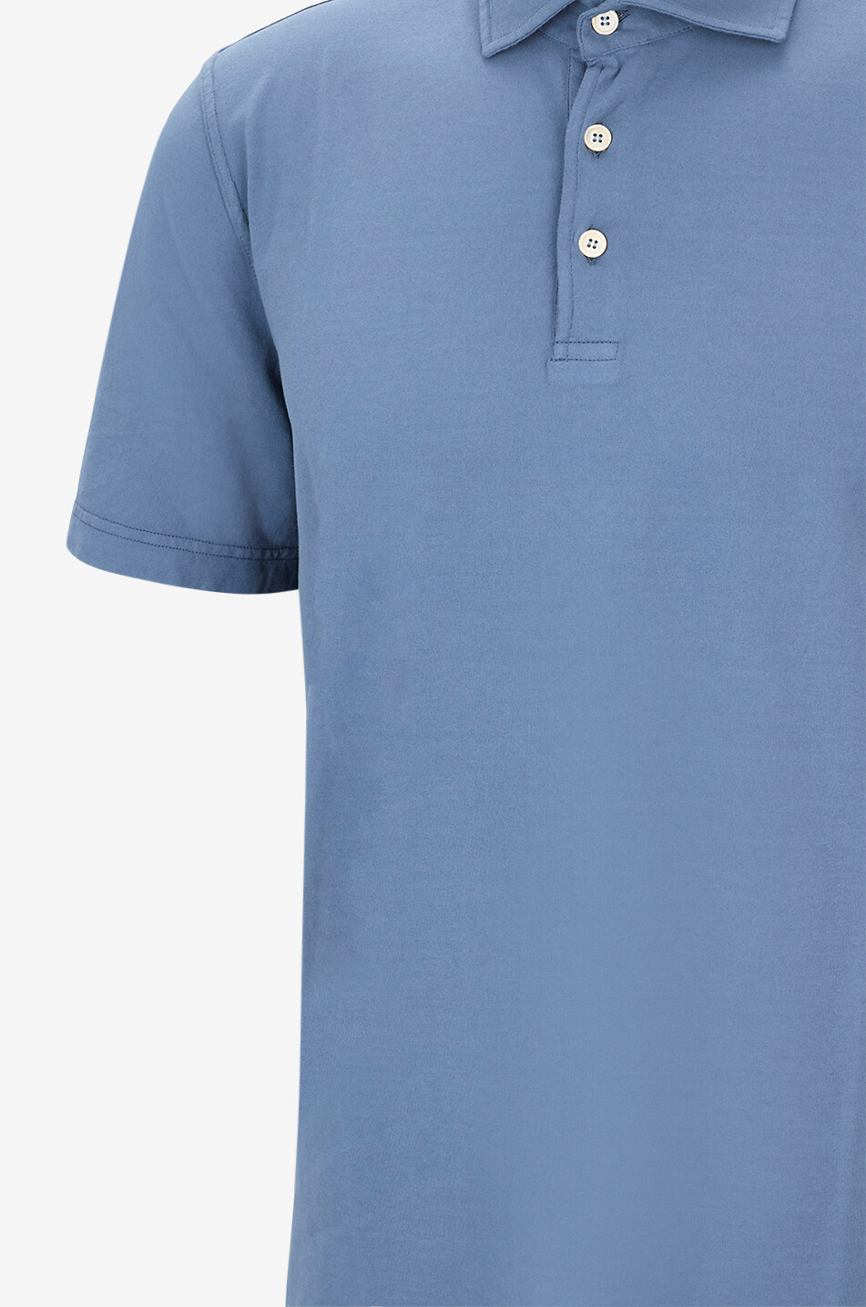 FEDELI Zero short-sleeved jersey polo shirt Men MEDIUM BLUE 3