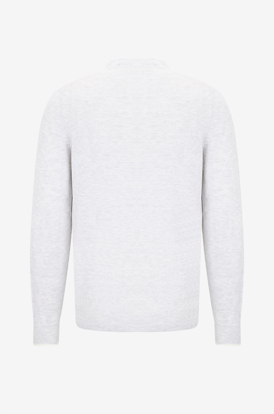 FEDELI Melierter Pullover mit Rundhalsausschnitt aus Leinenmix David Herren HELLGRAU 2