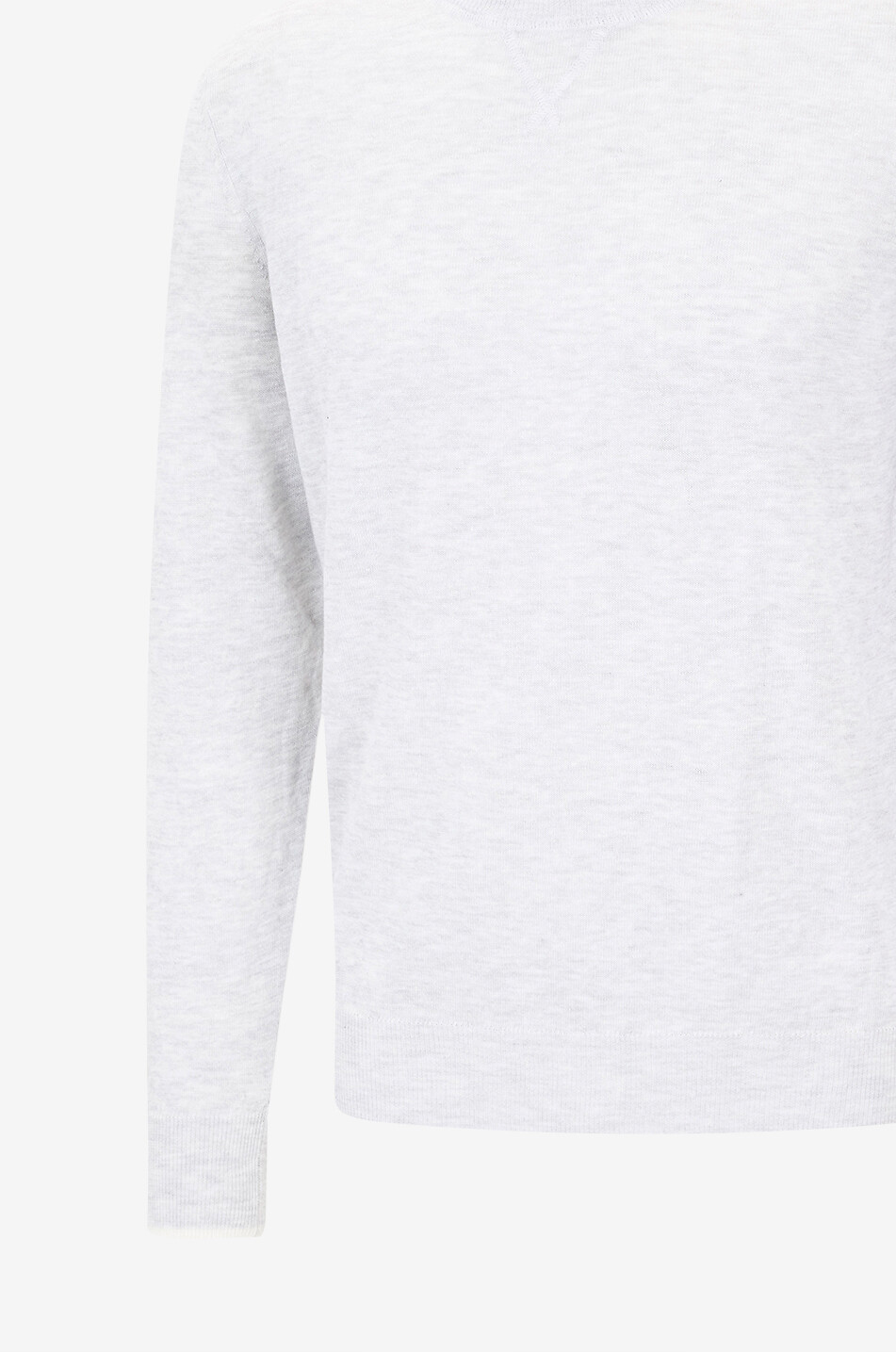 FEDELI Melierter Pullover mit Rundhalsausschnitt aus Leinenmix David Herren HELLGRAU 3