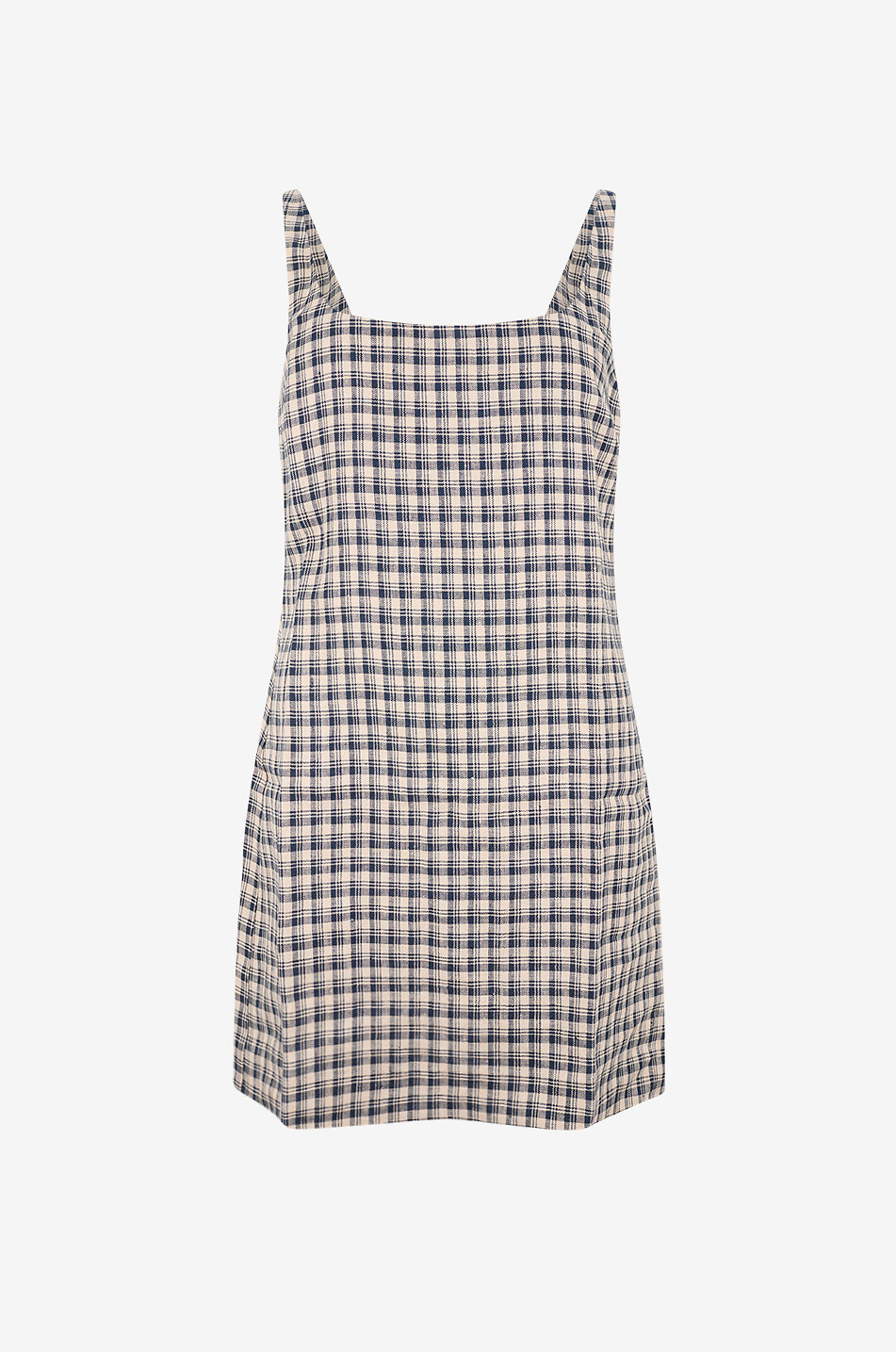 REFORMATION Koa checked linen fitted short dress Women MULTI COLOURED 1