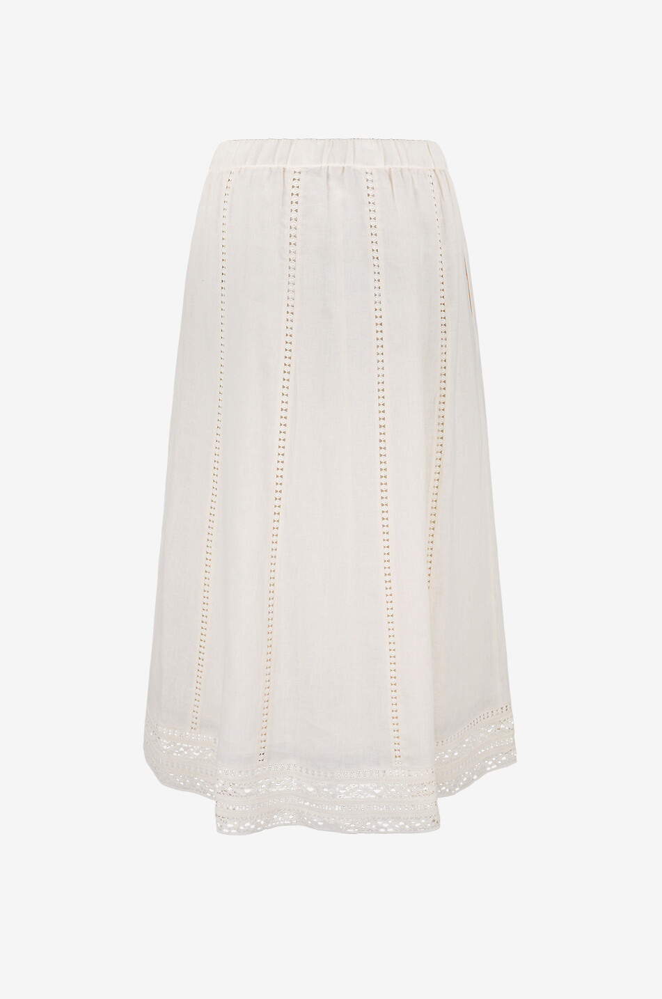 WEEKEND MAX MARA Gergo linen lace-trimmed long skirt Women Light beige 2