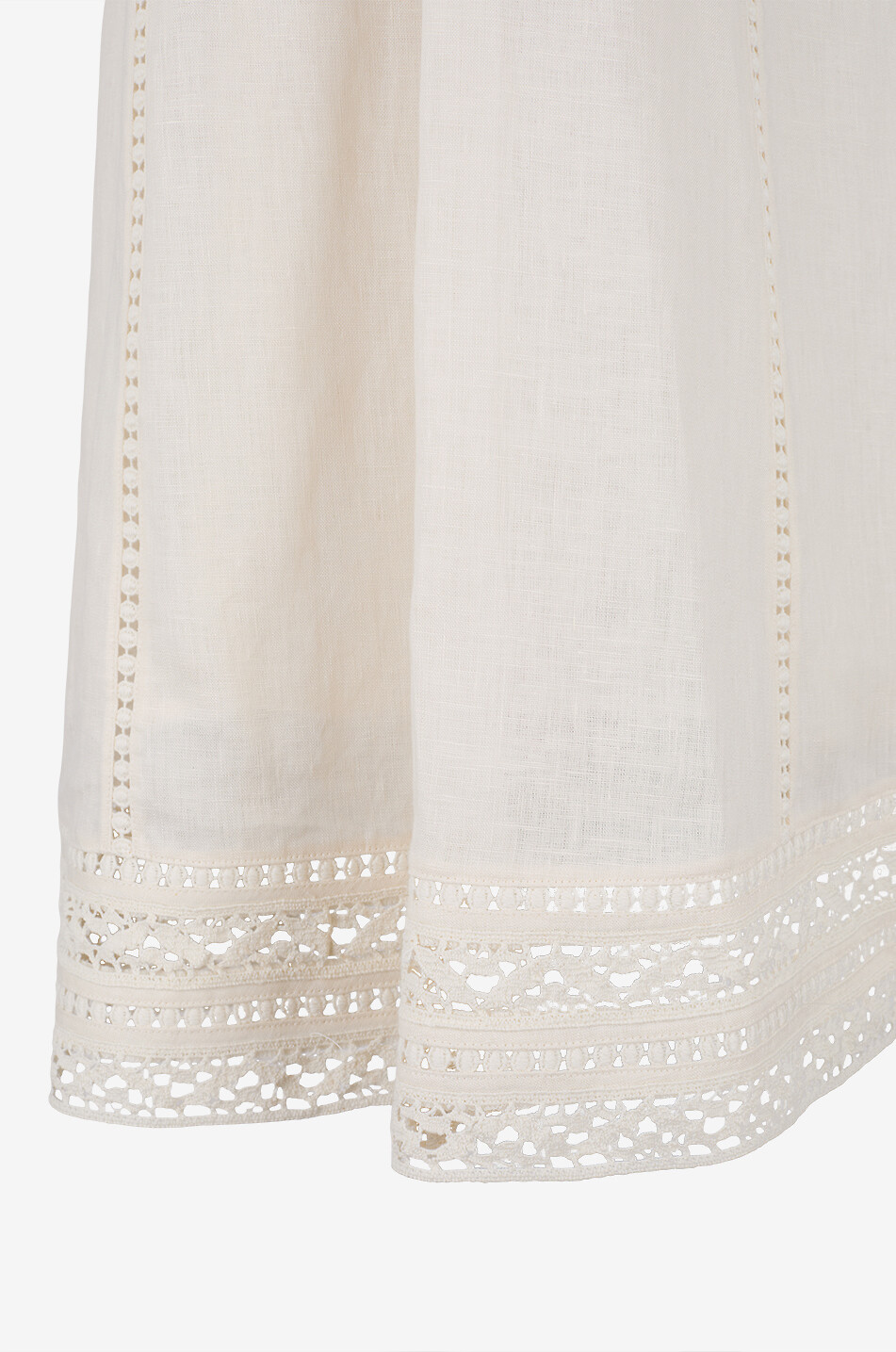WEEKEND MAX MARA Gergo linen lace-trimmed long skirt Women Light beige 3