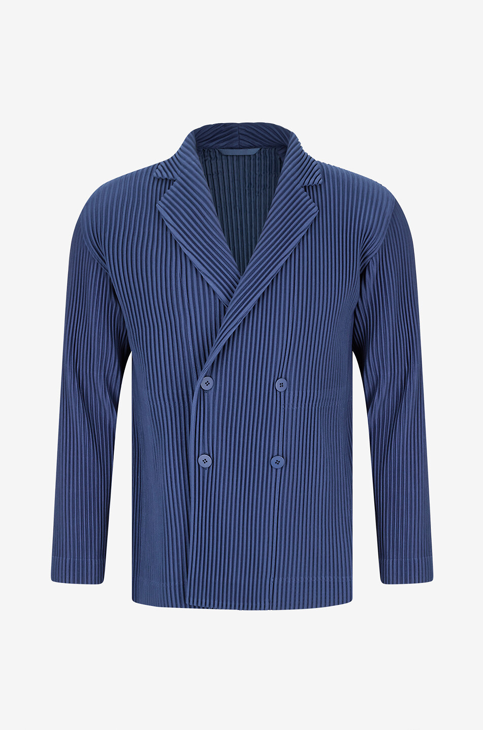 HOMME PLISSÉ ISSEY MIYAKE Fitted pleated short jersey blazer Men DARK BLUE 2