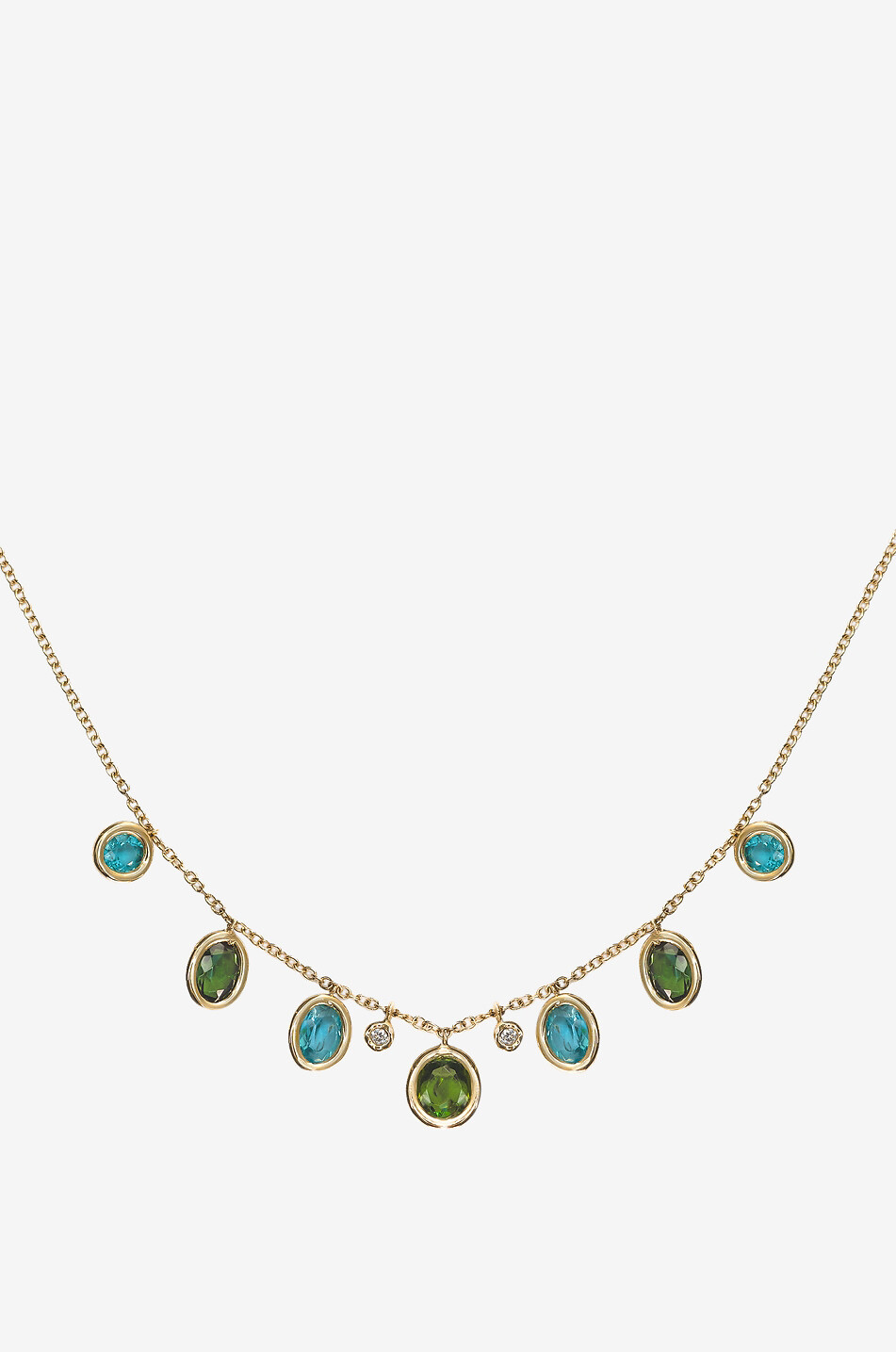 GBYG Cabochon yellow gold and diamond necklace with apatite and tourmaline Women MULTI COLOURED 1