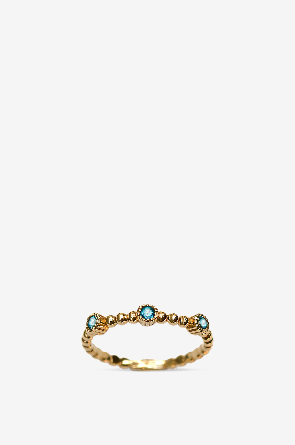 Bague en or rose et topaze Perlée