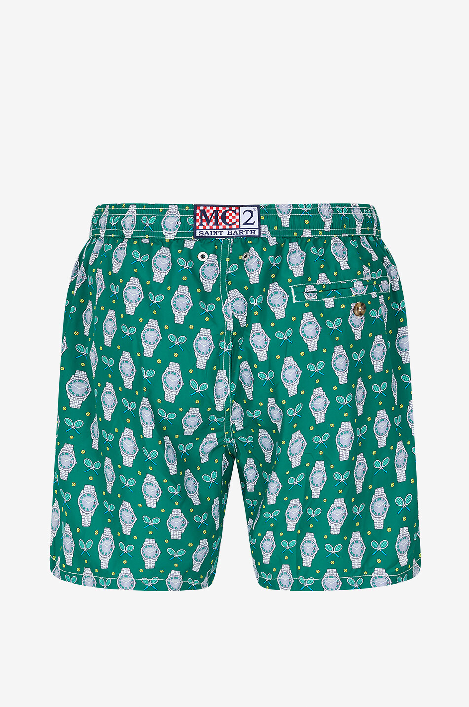 MC2 SAINT BARTH Swim shorts with novelty print Men GREEN 2