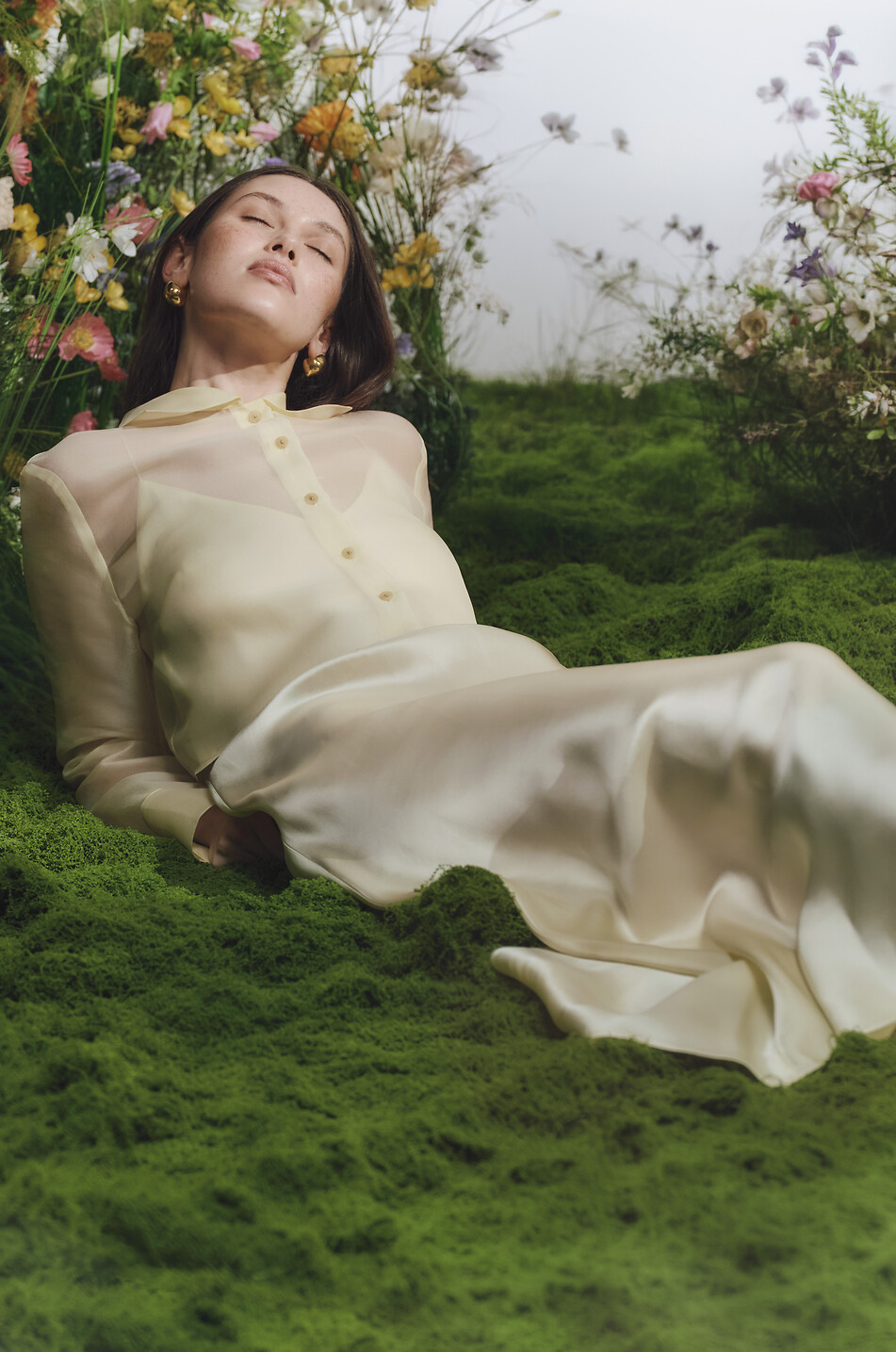 Transparentes Hemd aus Seidenorganza Jasen