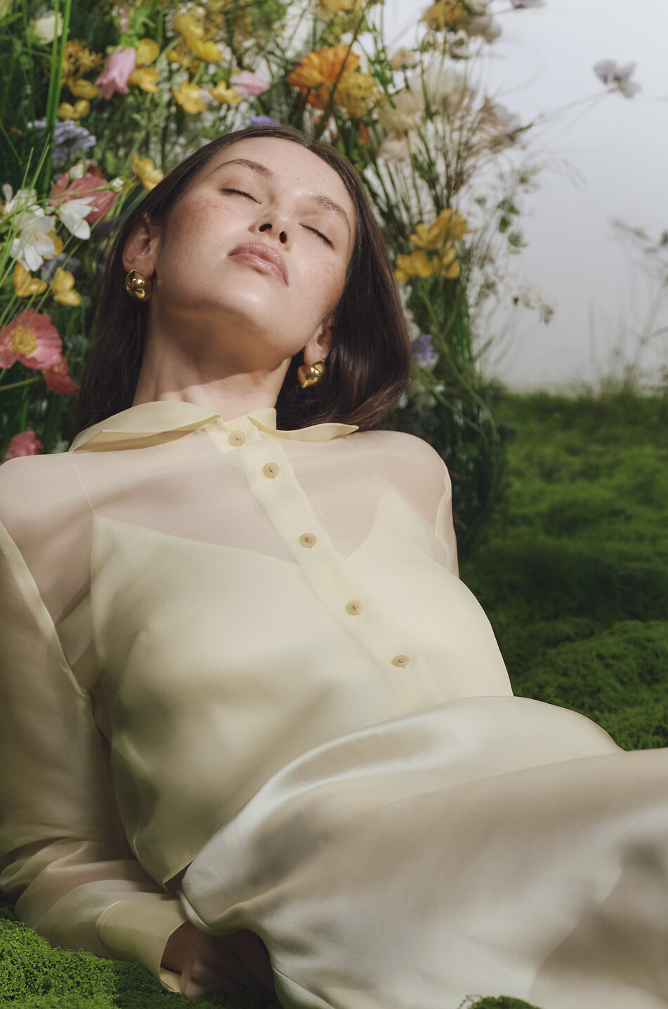 Transparentes Hemd aus Seidenorganza Jasen