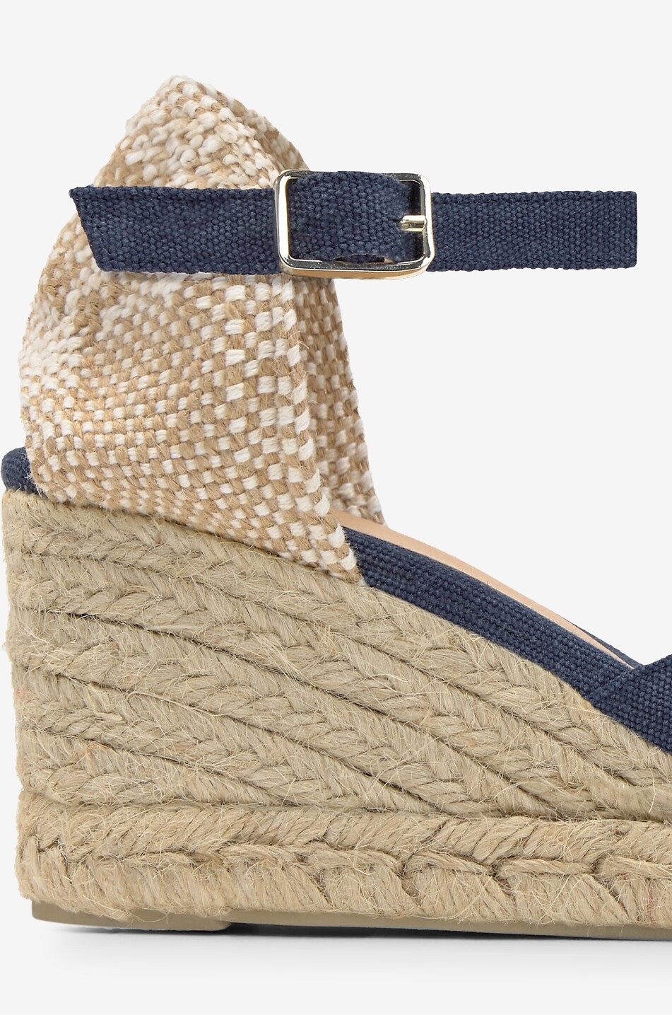 CASTANER Espadrilles compensées en toile délavée Chiarita 50 Femme BLEU FONCE 5