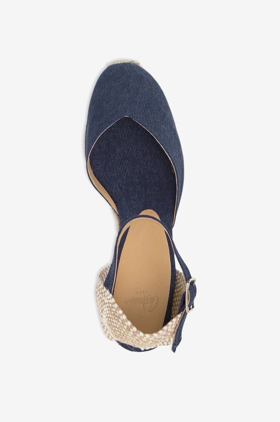 CASTANER Espadrilles compensées en toile délavée Chiarita 50 Femme BLEU FONCE 3