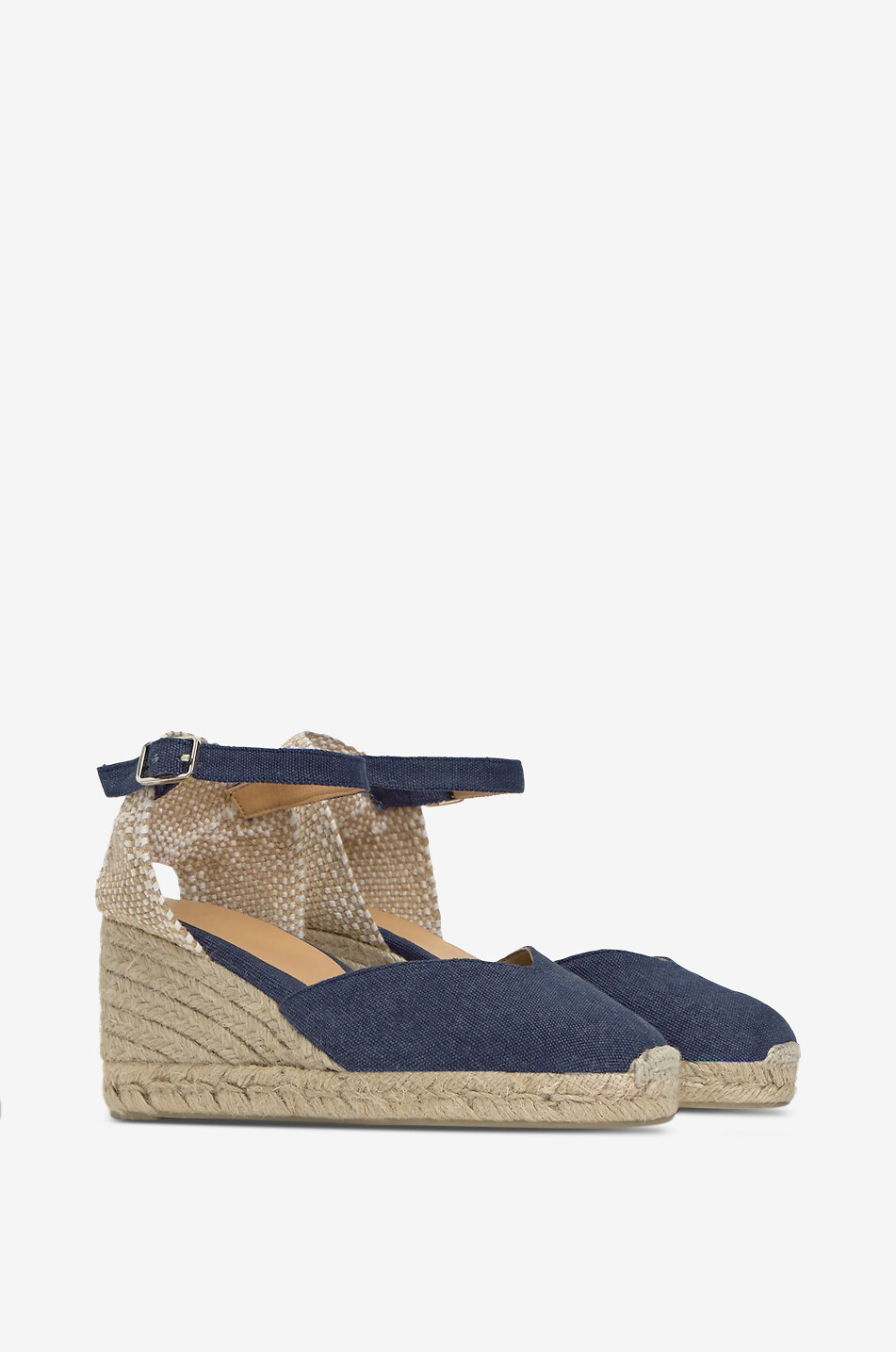 CASTANER Espadrilles compensées en toile délavée Chiarita 50 Femme BLEU FONCE 2