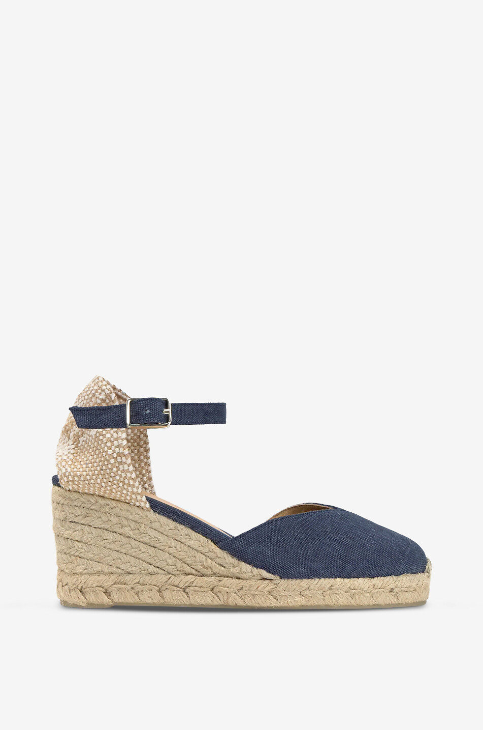 CASTANER Espadrilles compensées en toile délavée Chiarita 50 Femme BLEU FONCE 1