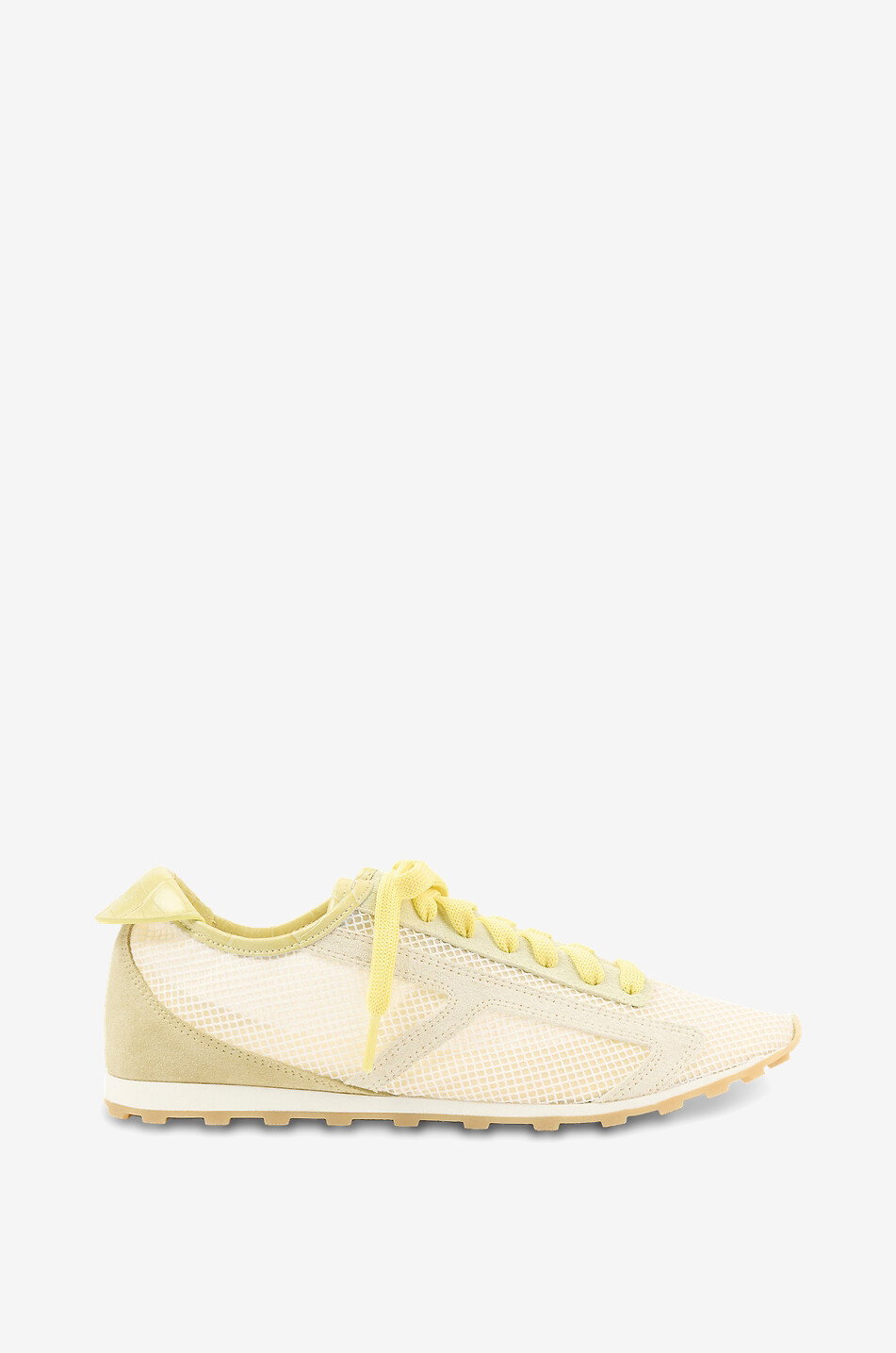 JACQUEMUS Baskets basses en filet à logo brodé Les Tennis Femme JAUNE CLAIR 1