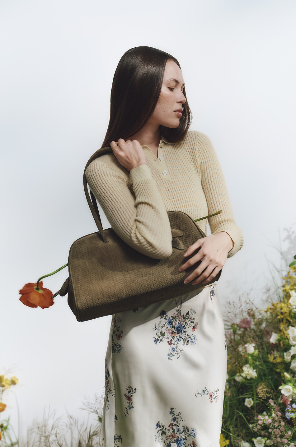 JACQUEMUS Bowlingtasche aus geflochtenem Kalbswildleder Le Turismo Damen KHAKI 4